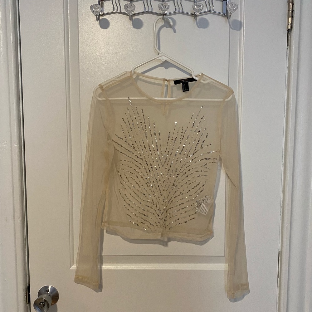 Sheer top with sparkles!